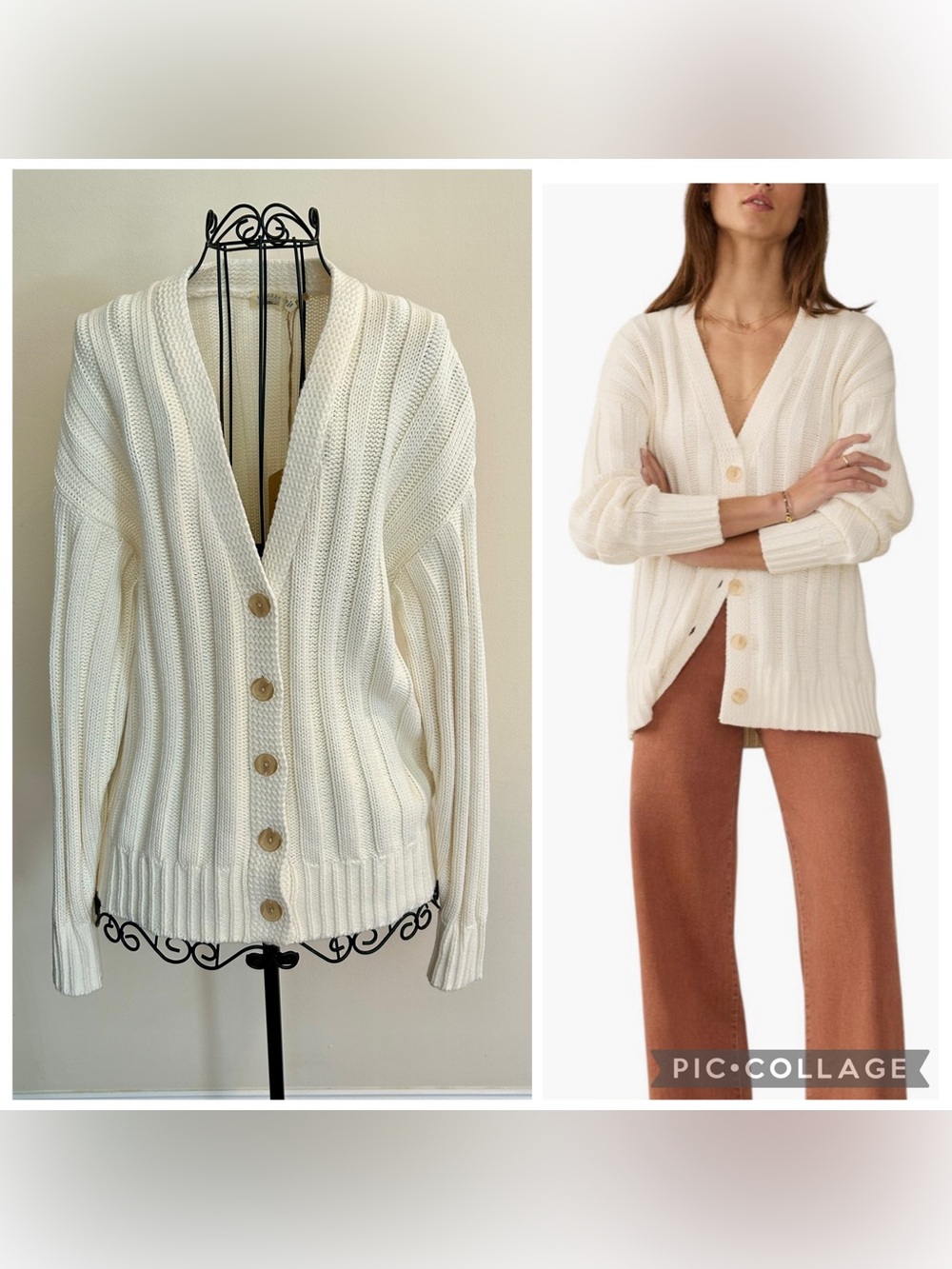 NWT FAHERTY Sunwashed Laidback V-Neck Ribbed Button-Front Cable Knit Cardigan